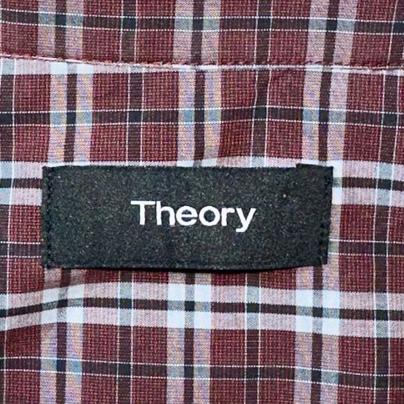 THEORY Sz L Men's Sylvain Thebes Plaid Casual Button Down Shirt - Picture 3 of 6